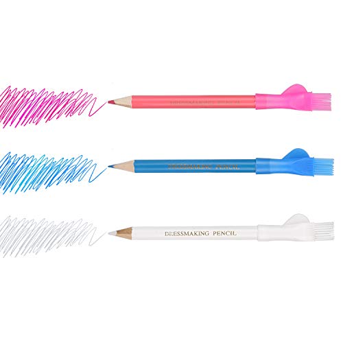 CampTek Tailors Chalk & Fabric Markers for Quilting - 10PCS Tailor's Chalk, 4PCS Heat Erasable Pens with 4 Refills, 3 PCS Sewing Fabric Pencils