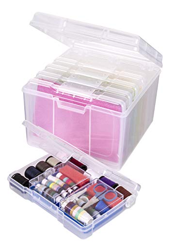 ArtBin 6947ZZ Photo & Craft Organizer Set, Large Box with [5] Plastic Storage Cases Inside, Clear - style: Large Box with 5-Pack inside