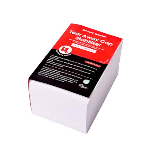 BAI Tear Away Cap Backing 3.2oz for Hat Embroidery, 4.5"x7" 250 Sheets - color: 4.5"x 7" 250 sheets