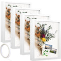 4 Pack 8*10 Shadow Box Frame, Shadow Boxes Display Cases 3D Wood Deep Shadow Box Plexiglass Shadow Boxes with Adhesive Tape for Photos, Dried Flowers, Valentines Day Handicrafts Picture Frame(White) - color: 4pcs-white, size: 8*10
