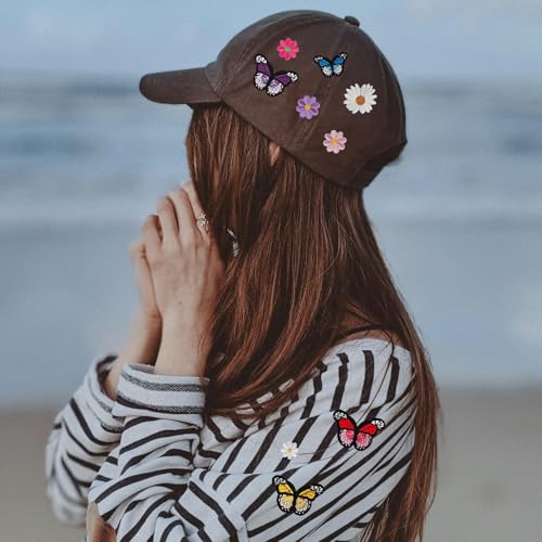 42PCS Butterfly Flower Embroidery Patches, Iron On Sew On Appliques DIY - color: Butterfly & Flower