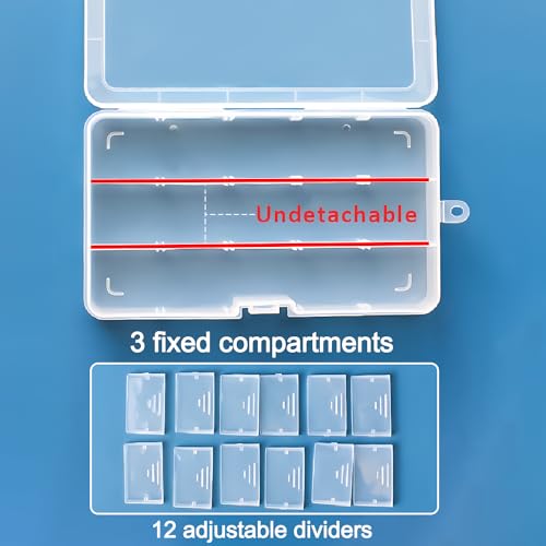 Qualsen Bead Organizer Box with Adjustable Dividers, 15 Girds, 4 Pack - size: 15 Gird-4s