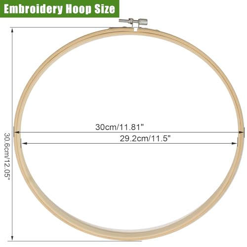 Biaungdo 12 Inch Round Wood Embroidery Hoops, 2 Pieces - style: 12 Inch