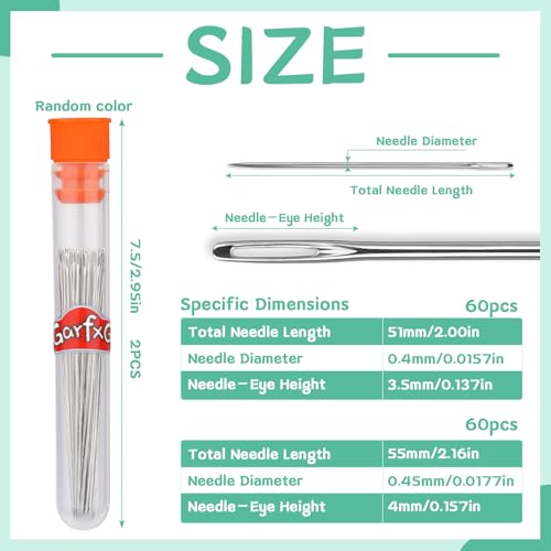 GarfxG 120 Pcs Beading Needles, 2 Different Sizes Straight Bead Needle - style: Size10+Size11/120pcs