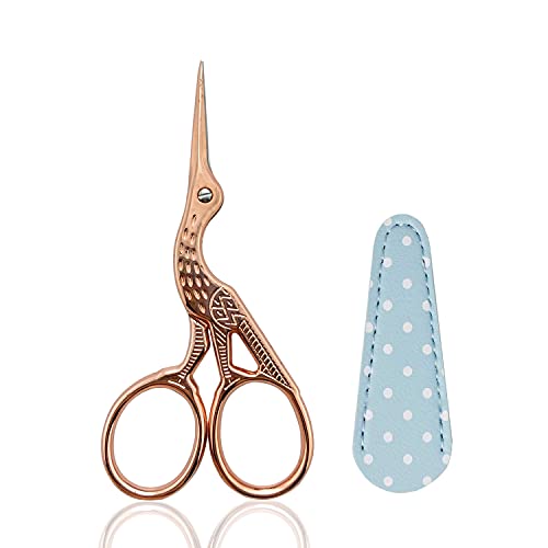 Weabetfu 3.6-inch Craft Scissors - Embroidery, Sewing, DIY Tools, Needlework, Artwork, Paper Cutting - color: Rose Gold