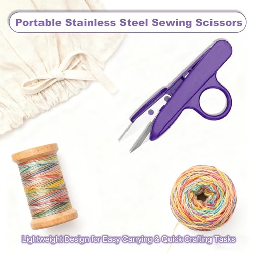 Thread Snips Scissors for Sewing Small Plastic Sewing Nippers Embroidery Snippers Craft Snip Cutters and Thread Clippers for Cutting Thick Fabric and Fishing Line(Purple)