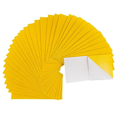 Jtnohx Self Adhesive Felt Sheets Adhesive Backed Felt Fabric Yellow 33Pcs - color: Yellow