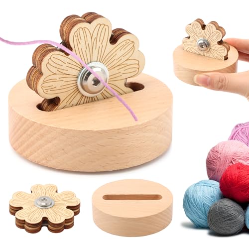 Daisy Thread Cutter, Thread Cutter Blade Tool for Sewing with Flower Shape Solid Wooden Sewing Tools, Yarn Cutters Thre-ads Cutting To-ols Quilting Supplies for Sewin-g Seam