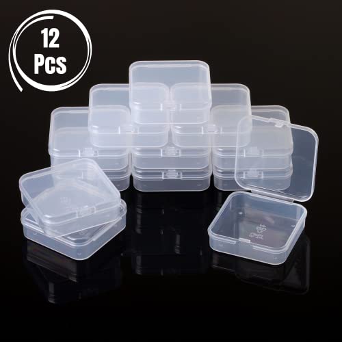 Mr. Pen- Bead Organizer Box, 12 pcs, Clear - color: Clear White, size: 12 Pcs(2.15"x2.15"x0.7")