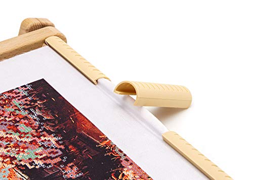 Embroidery Adjustable Lap Table Stand Hands Free Needlepoint Wooden Cross Stitch Scroll Frame Tapestry Holder Bed Table Stand Craft Tool (15.7" x 22") - size: 15.7" x 22"