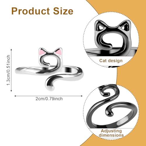 YUXIANLB Knitting Crochet Loop Ring for Fingers Metal Open Yarn Guide Crochet Rings Adjustable Braided Faster Knitting Thimbles Holders Accessories (2Black, 2Silver with Pink) - color: 2Black, 2Silver with pink