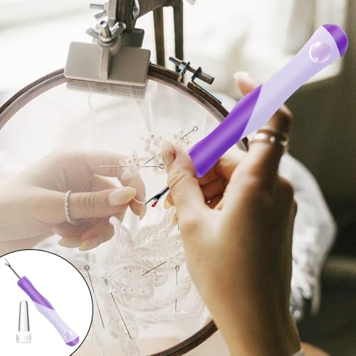 2 PCS Seam Rippers, Rippers for Sewing and Thread,Remover Stitch Tool for Hand Sewing, Knitting, Cross Stitching, Embroidery and Thread Removal(Purple + Green) - color: Purple + Green