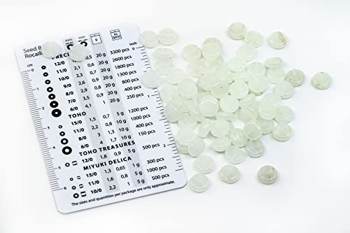 0.88oz (ab. 70pcs) Flat Round Coin 1-Hole Glass Beads, 0.31 inch (8mm), Czech Republic, Dirty White - Glow in the Dark Bright Blue - color: Coin, White - Glow Blue