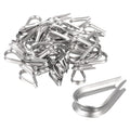 uxcell 50Pcs M3 Stainless Steel Thimble for 1/8" Dia Wire Rope, Wire Rope Cable Thimbles Rigging for Marine, Sunshade Sail, Fence - size: M3