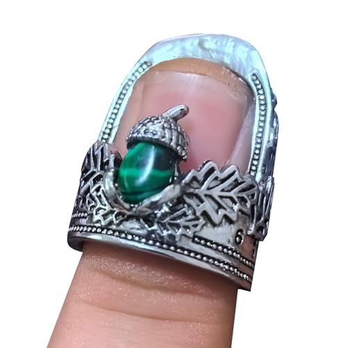 2PCS Vintage Style Sewing Thimbles for Hand Sewing–Open Nail Acorn Thimble Set，Metal Finger Protectors, Thimble Ring for Quilting,Sewing, and Embroidery（Two Sizes）