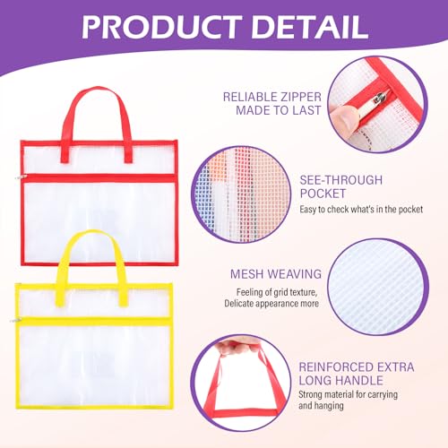 Clysee 5 Pcs Sewing Project Bag 14x11 Needlepoint Organizer, Multicolor - color: Multicolor