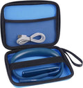 Neck Reading Light with Storage Case, Dimmable Needlepoint Light - color: Dark Blue Light with Storage Case