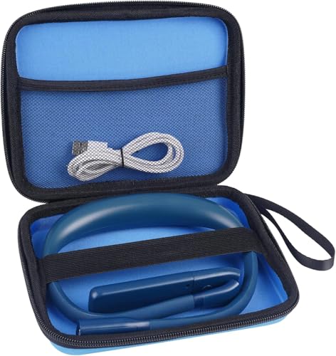 Neck Reading Light with Storage Case, Dimmable Needlepoint Light - color: Dark Blue Light with Storage Case