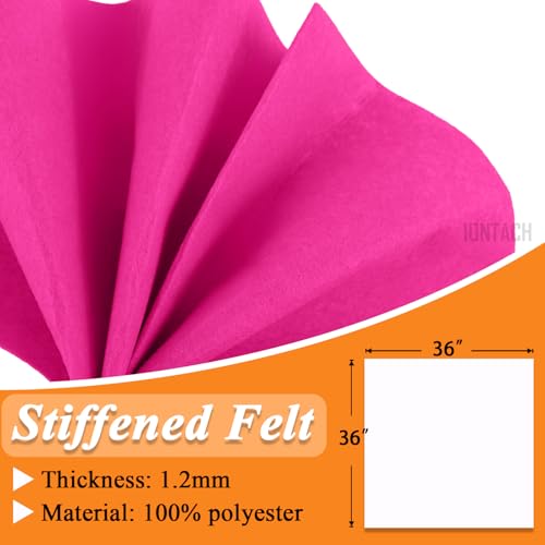 IONTACH 36" X 36" Stiff Felt Fabric 1.2mm Thick (Hot Pink) - color: Hot Pink, size: Stiff - 36" X 36"