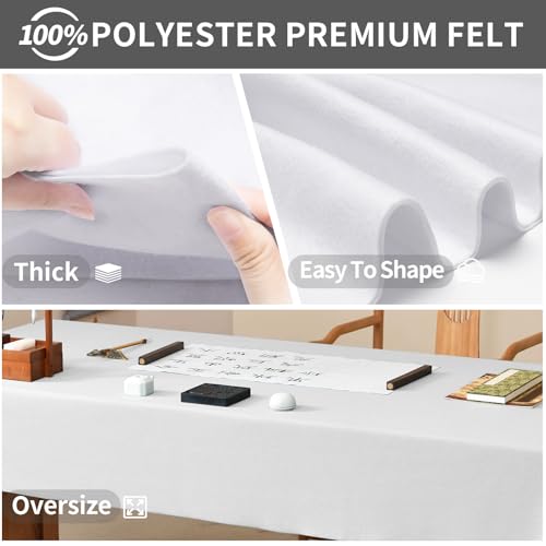 White Felt Fabric Sheet 36" X 36", 1.4mm Thick Large Soft Durable Flexible Craft Felt by The Yard, Nonwoven Fabric for DIY Sewing, Arts and Crafts, Decoration Projects - color: White, size: Cut by the yard