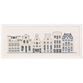 Thea Gouverneur - Counted Cross Stitch Kit - Delft Blue Houses - Aida - 18 Count - Embroidery Kit for Adults - DMC Embroidery Threads and Other Cross Stitch Supplies Included - 552A - color: Delft Blue Houses, size: 10.6 x 4.3 inches