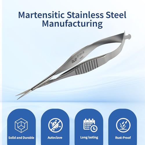 RWD VANNAS Micro Spring Scissors, 3.2" Straight Tapered Tip (S11001-08) - size: Straight Tapered Tip - S11001-08
