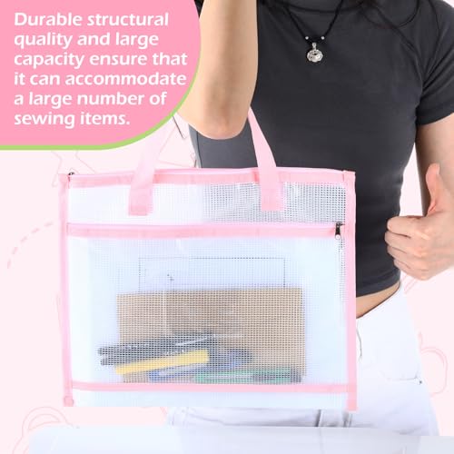 Clysee 5 Pcs Sewing Project Bag 14x11 Needlepoint Organizer, Morandi - color: Morandi
