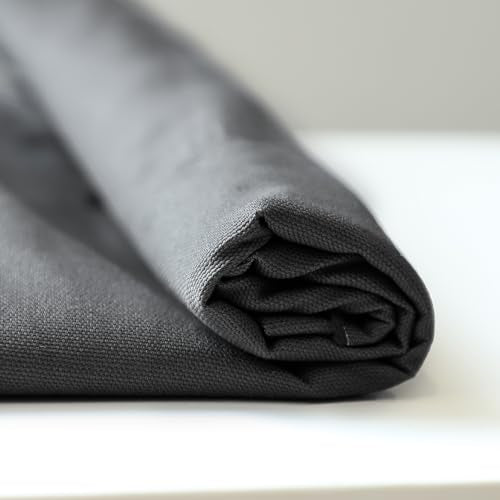 Simple&Opulence 100% Cotton Canvas Fabric 10oz. 59 Inch by the Yard, Nature Duck Fabric Textile Medium Weight for Painting, Sewing, Crafts, Embroidery, Bag, Handmade Home Decor(1 Yard, Grey) - color: Grey, size: 1 Yard