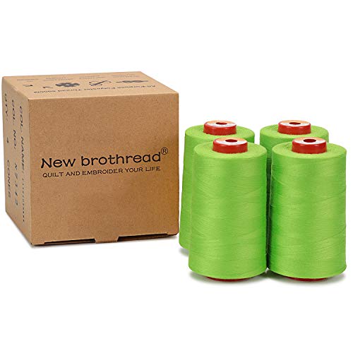 New brothread 4 Large Cones All Purpose Polyester Thread -Yellow Green - color: 4xYellow Green