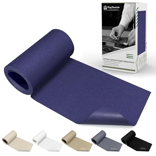 KING MOUNTAIN Canvas Iron on Patch,3"×60",Waterproof 100% Cotton Fabric Repair Patch,Used for Various Sofa,Tent,Clothes,Seats,Suitcases (Dark Blue) - color: Dark Blue, size: Canvas-3"x60"