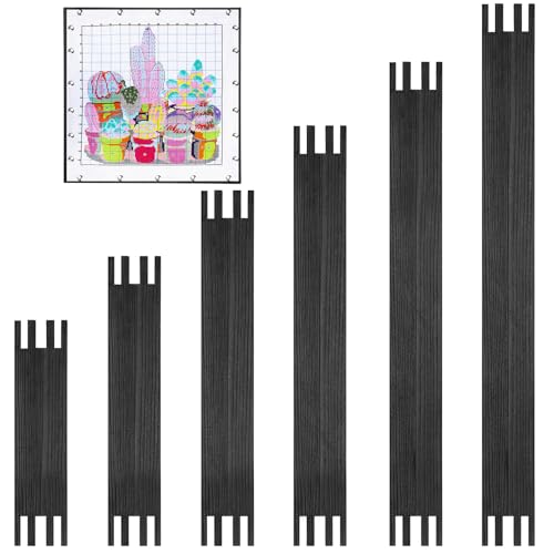 Hotop 6 Set Stretcher Bars for Needlework 6 Size Wooden Canvas Stretcher Bars for Needlepoint Embroidery Stitch Frame Set Bundle with Crafts - color: Black, size: 6 Size
