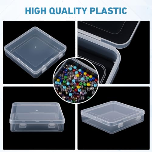Jetec 6 Pieces Small Clear Plastic Storage Box, 5.9 x 5.9 x 1.5 Inch - size: 5.9 x 5.9 x 1.5 Inch
