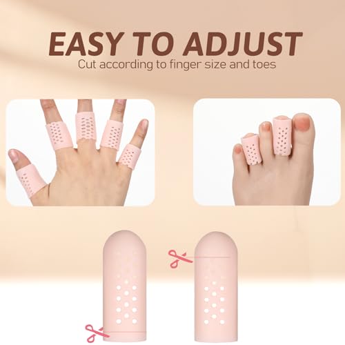 12 Pcs Gel Finger Cots with Air Holes, Breathable Silicone Finger Protector