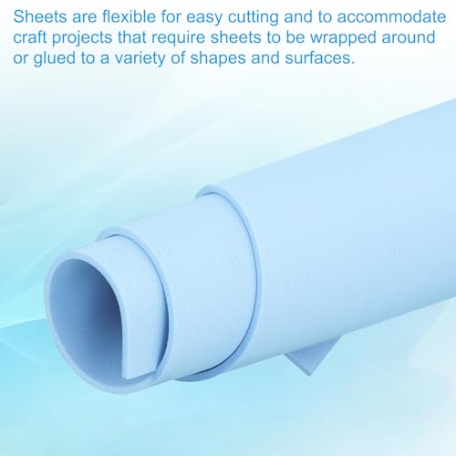 PATIKIL EVA Foam Sheet 10Pcs 12x8 Inch 2mm Thick Light Blue - color: Light Blue