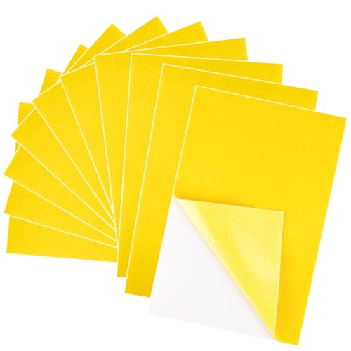 10PCS Deep Yellow Self Adhesive Felt Fabric Sheets Sticky Felt Sheets for Craft Supplies Art Home Making（8.3" x 11.8"/20 x 30cm） - color: Deep Yellow