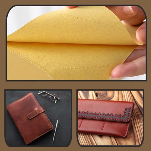 Luanrm Tracing Wheel Sewing Tool 2pcs 4mm Leather Needle Point 6.88in - color: Red-brown