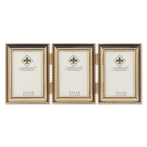 Lawrence Frames Bead Border Design, 2.5x3.5 Triple, Gold - color: Gold, size: 2.5x3.5 Triple