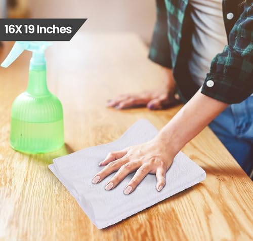 Utopia Towels Kitchen Bar Mops, Pack of 36, 16 by 19 Inches, 100% Cotton Super Absorbent White Towels, Multi-Purpose Cleaning Towels for Home and Kitchen Bars - color: White, size: 36 Pack