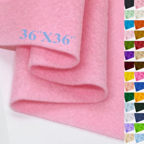 Baby Pink Felt Fabric 36" X 36"(1 Square Yard) 1.6mm Thick Soft Felt Sheet - color: Baby Pink