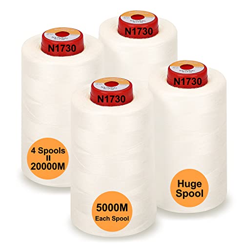 New brothread 4 Large Cones All Purpose Polyester Thread -Natural - color: 4xNatural