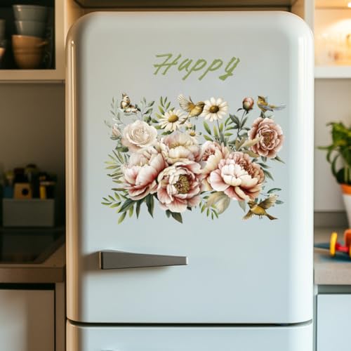 3 Sheets Vintage Flower and Bird Rub on Transfers for Crafts and Furniture 12×6inch Floral Peony Rose Furniture Transfer Stickers for Wood Furniture Cabinet Dressers Home Decor - style: Vintage Flower and Bird