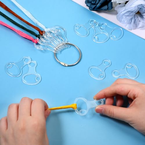 40PCS Acrylic Embroidery Floss Drop, Key Acrylic Bobbins, Floss Drops Cross Stitch, Clear Embroidery Thread Organizers, Cross Stitch Tread Bobbins for DIY Craft Sewing Thread Storage