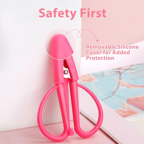 3Pcs Pink Mini Scissors Travel Set - Portable Craft Snips for Sewing, Crochet, Embroidery - Tiny Scissors with Covers, Ideal for Women & Girls on the Go - color: Pink, size: 3 Pack