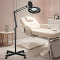HITTI 2200 Lumens 12X Magnifier Esthetician Light, 4 Wheel Rolling Base - color: Black