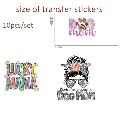 10 Pcs Letter Mom DTF Cup Wrap Transfer Sticker Mama Cat Mom Stickers Decals for Cups Waterproof Rub on Transfers Mug Laptop Computer Phone - style: D005