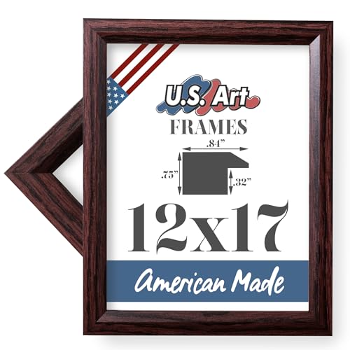 12x17 Inches Custom Cut Designer Cherry Real Poplar Wood .84 inch Moulding Picture Poster Frames - color: Cherry, size: 12x17