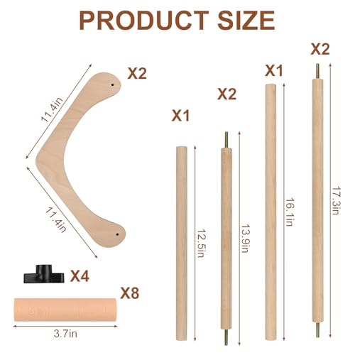 Embroidery Table Stand - Adjustable Cross Stitch Hoop Stand, Wood Embroidery Hoop Stand for Lap or Table, Cross Stitch Frame with 2 Sizes Rod