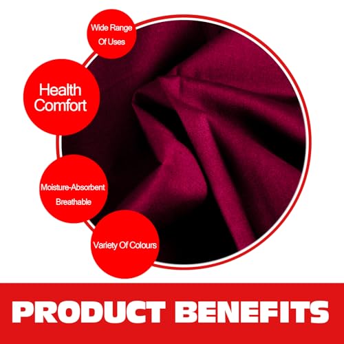 100% DarkRed Cotton Fabric for Sewing by 3 Yard, 59”Width Quilting Fabric Medium Weight 5.8 oz, Muslin Fabric by The Yard, Embroidery Cloth - color: Darkred, size: 3yards