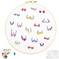 Crafmanoe Flowers Embroidery Kits for Beginners Adults, Hand Embroidery Starters Kits, Stamped Cross Stitch Kits DIY Needlepoint Kits for Beginners Adults, Embroidery Hoop, Thread and Video Tutorial - color: H2081