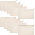 Gejoy 10 Pack Blank Canvas Cosmetic Bags Zipper Pouch DIY,S,Beige - color: Beige, size: Small